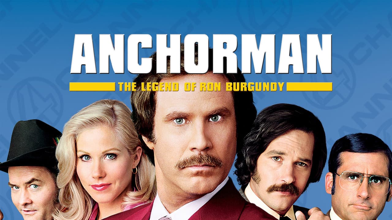Anchorman: The Legend of Ron Burgundy — backdrops with title 7