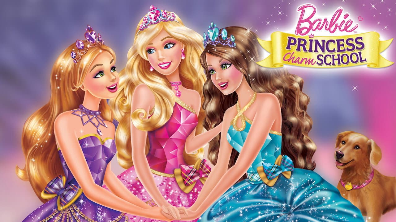 Barbie: Princess Charm School — backdrops with title 2