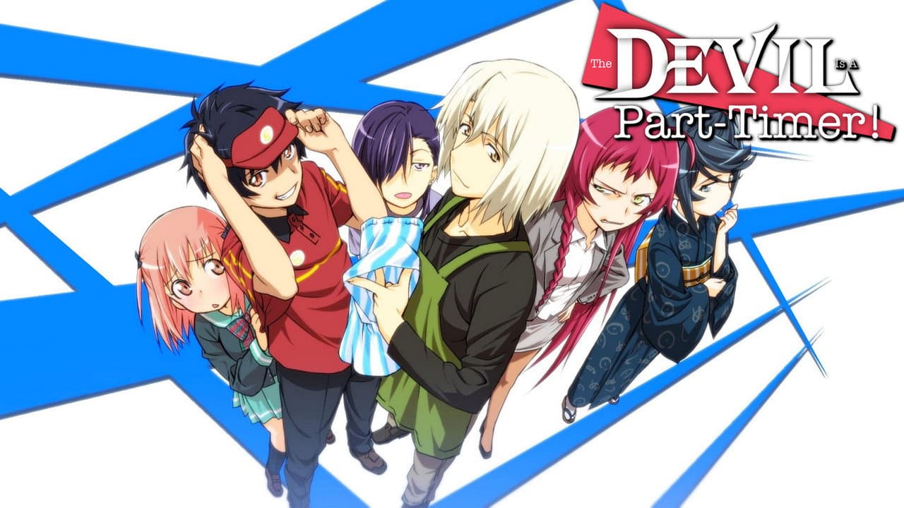 The Devil Is a Part-Timer! — backdrops with title 2