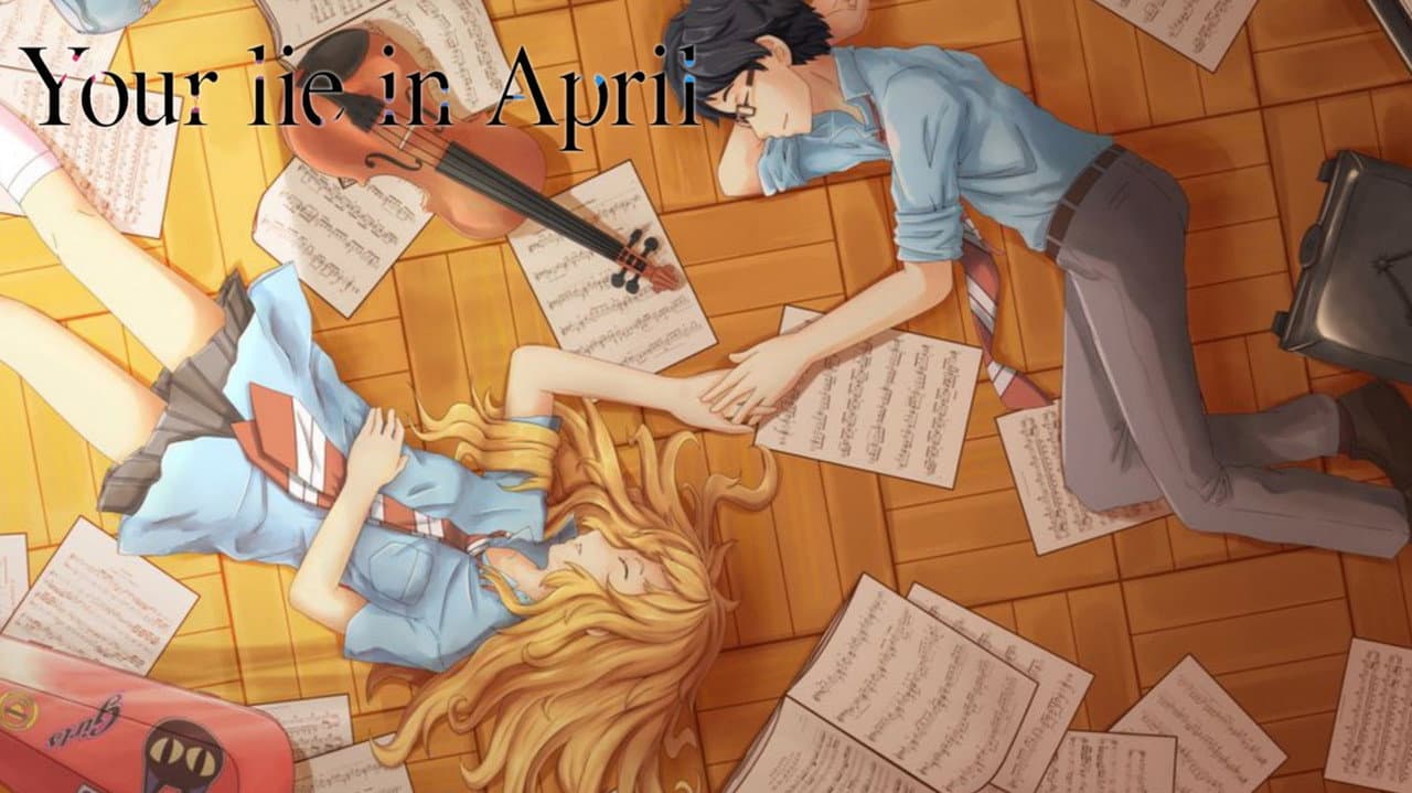 Your Lie in April — backdrops with title 5