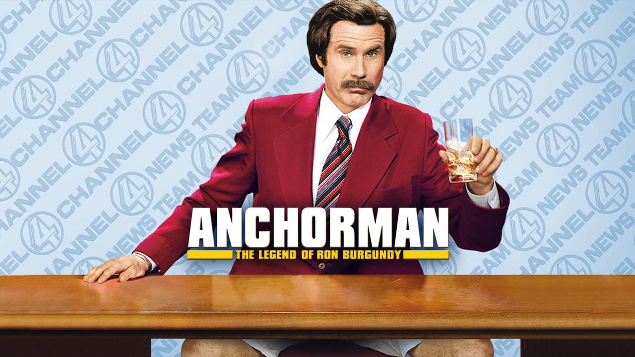 Anchorman: The Legend of Ron Burgundy — backdrops with title 1