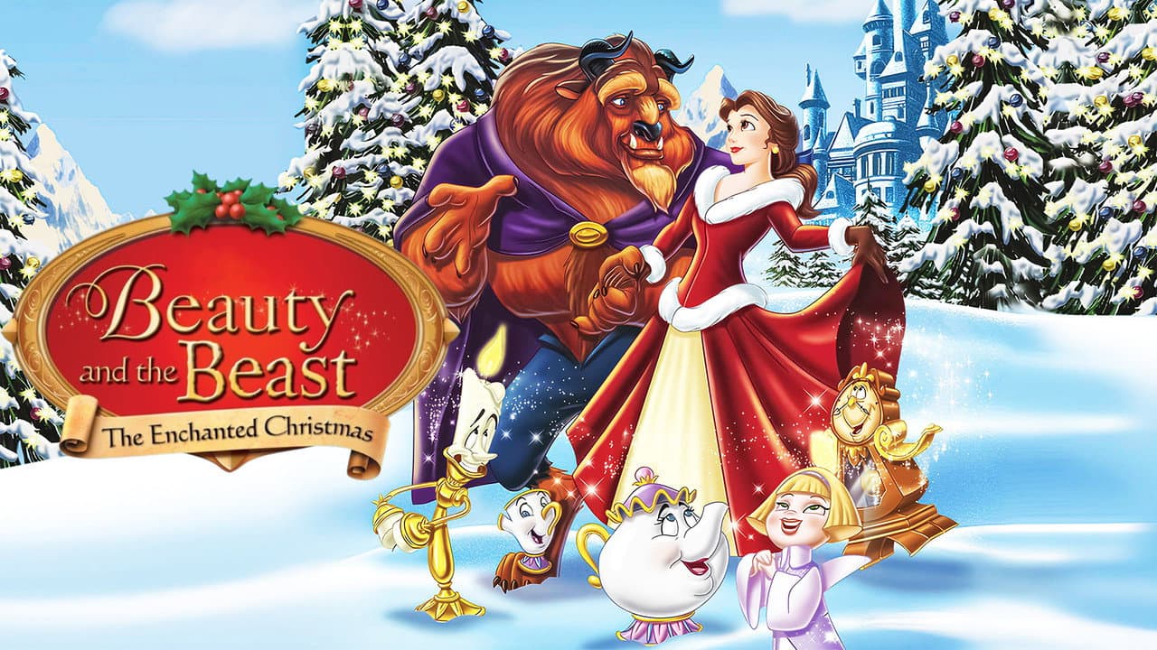 Beauty and the Beast: The Enchanted Christmas — backdrops with title 1