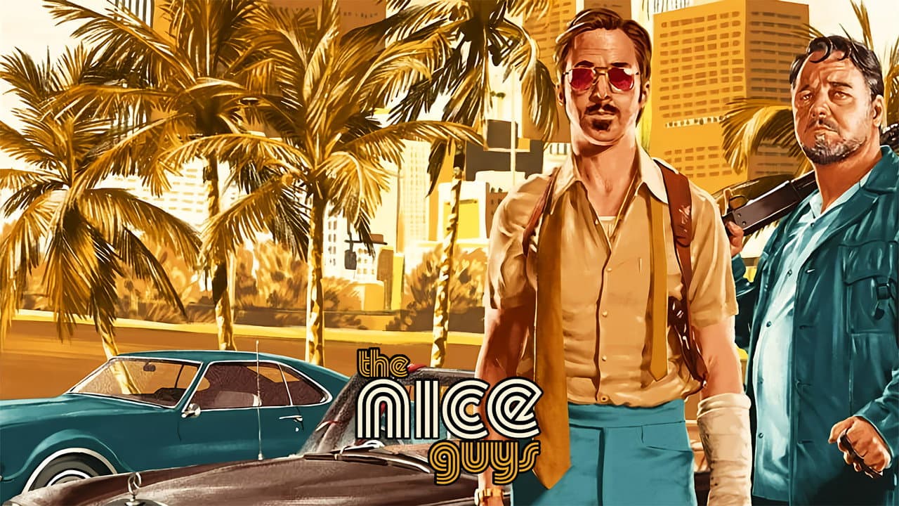 The Nice Guys — backdrops with title 2