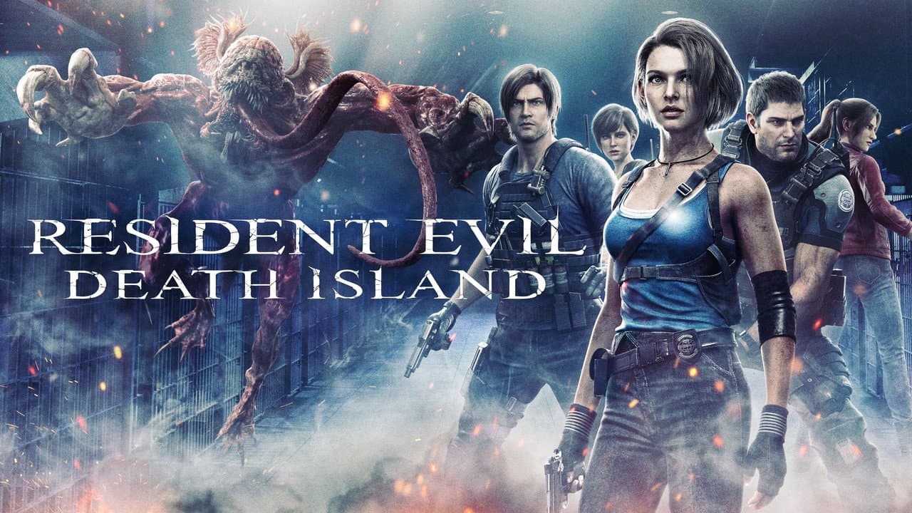 Resident Evil: Death Island — backdrops with title 3