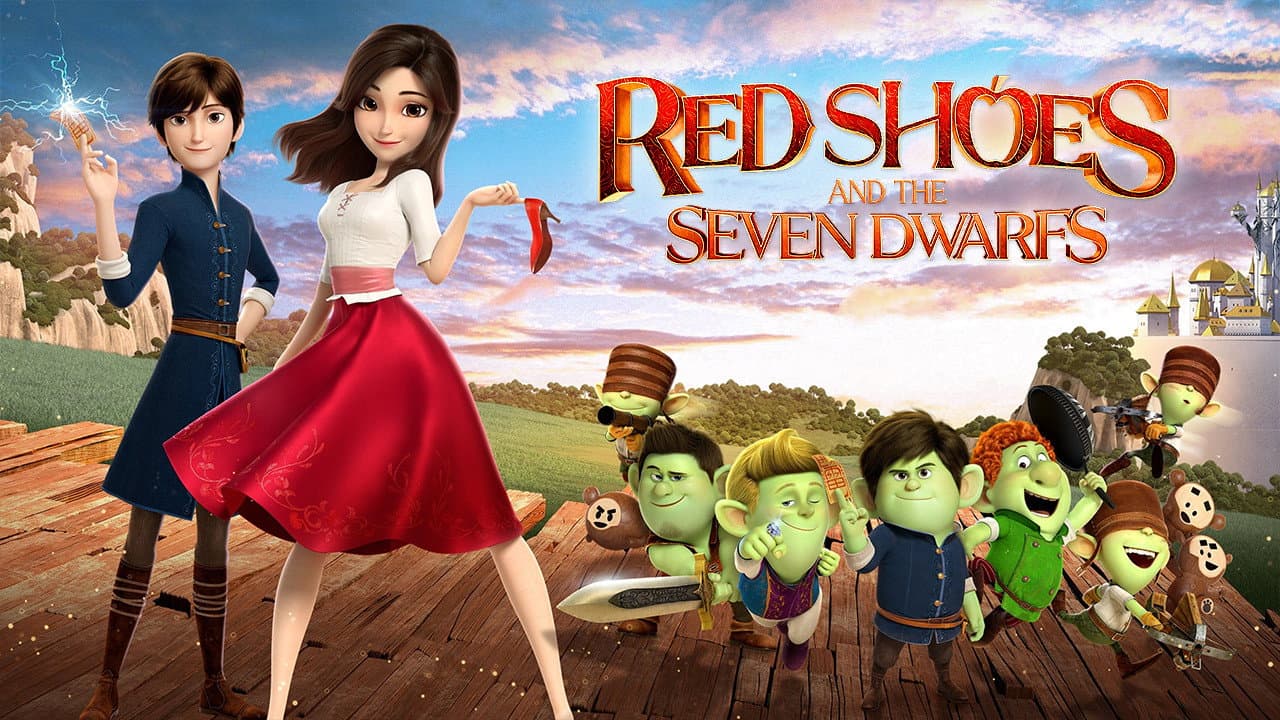 Red Shoes and the Seven Dwarfs — backdrops with title 4