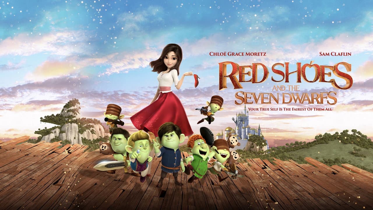 Red Shoes and the Seven Dwarfs — backdrops with title 2