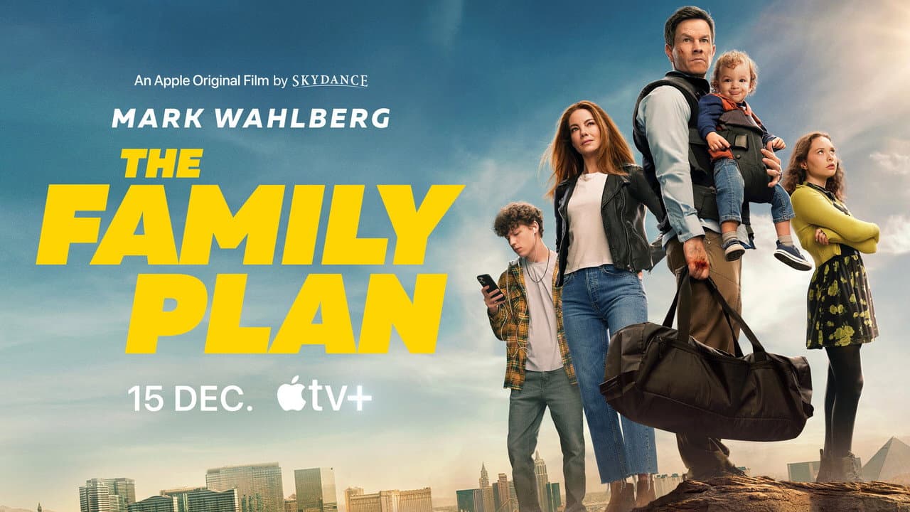 The Family Plan — backdrops with title 2