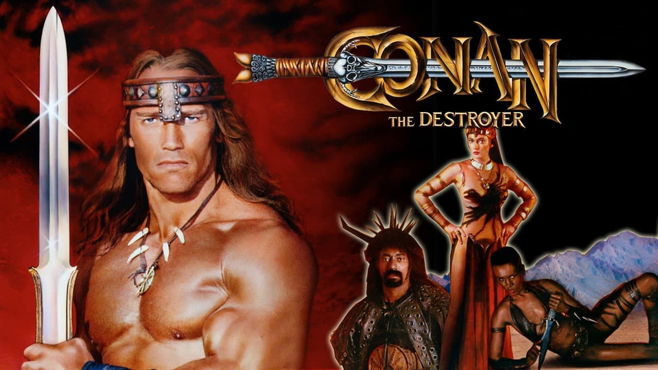 Conan the Destroyer — backdrops with title 1