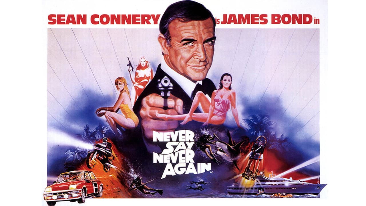 Never Say Never Again — backdrops with title 2
