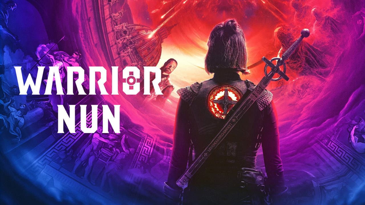 Warrior Nun — backdrops with title 3
