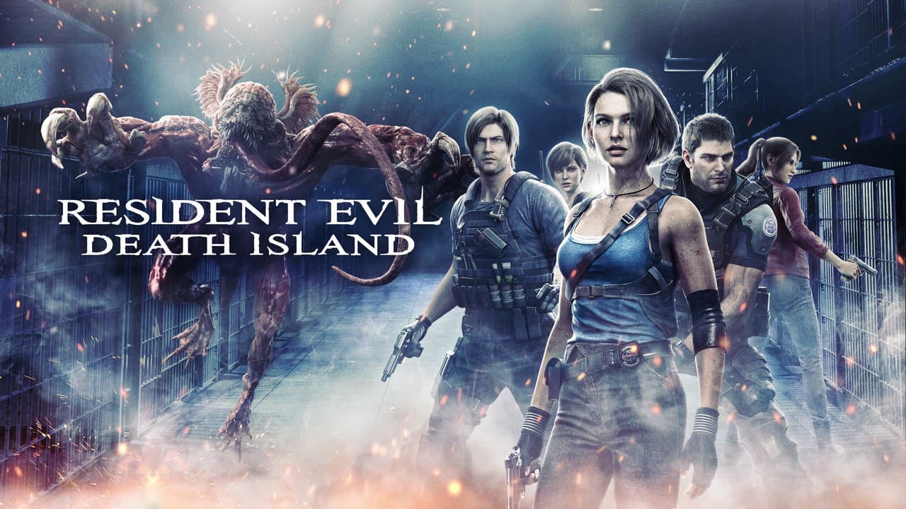 Resident Evil: Death Island — backdrops with title 1