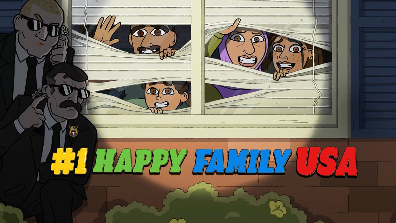 #1 Happy Family USA — backdrops with title 2