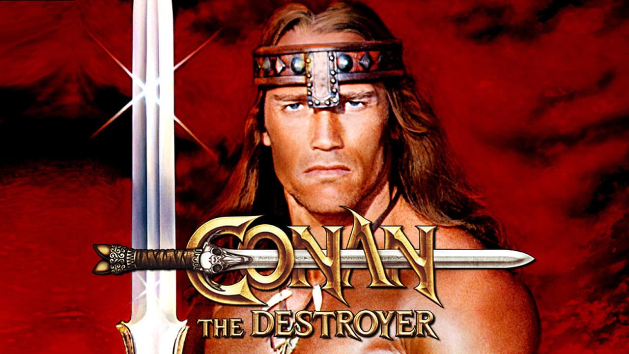 Conan the Destroyer — backdrops with title 5