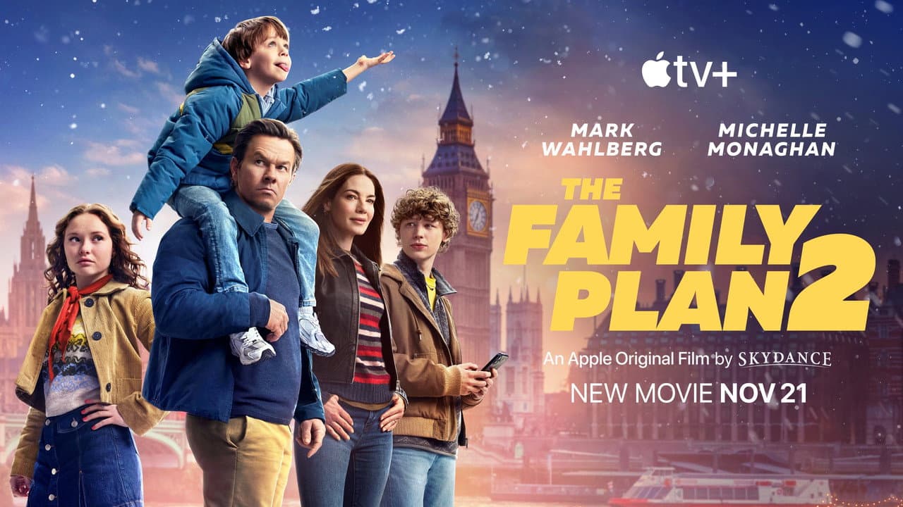 The Family Plan 2 — backdrops with title 3