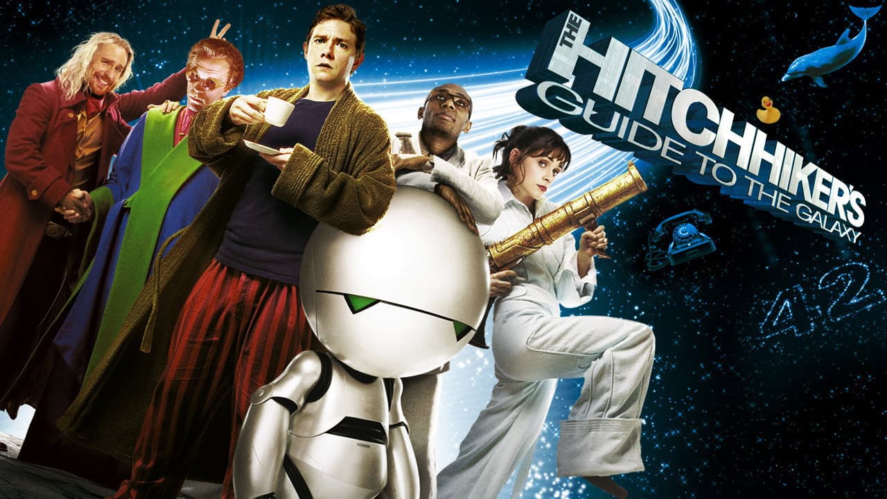 The Hitchhiker's Guide to the Galaxy — backdrops with title 1